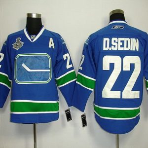 Canucks 2011 Stanley Cup Finals #22 D.Sedin Blue Third Stitched Jersey