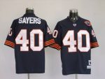 Mitchell Ness Bears #40 Gale Sayers Blue With Big Number Bear Patch Stitched Throwback Jersey