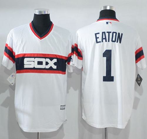White Sox #1 Adam Eaton White New Cool Base Alternate Home Stitched Jersey