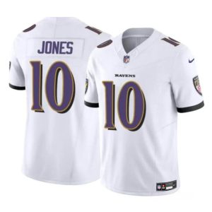 Baltimore Ravens #10 Emory Jones White 2023 F.U.S.E Vapor Limited Jersey