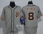 Giants #8 Hunter Pence Grey Flexbase Authentic Collection Road 2 Stitched Jerseys
