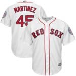 Red Sox #45 Pedro Martinez White New Cool Base Cooperstown Stitched Jersey