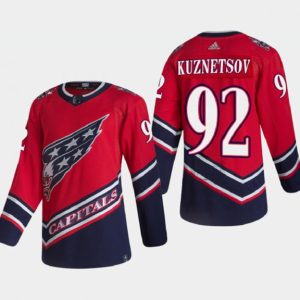 Washington Capitals #92 Evgeny Kuznetsov 2021 Red Reverse Retro Stitched Jersey
