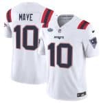 New England Patriots #10 Drake Maye White 2024 With Draft Patch F.U.S.E Vapor Limited Stitched Jersey