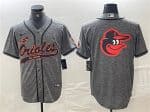 Baltimore Orioles Gray Team Big Logo Cool Base Stitched Jersey