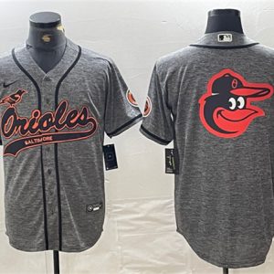 Baltimore Orioles Gray Team Big Logo Cool Base Stitched Jersey