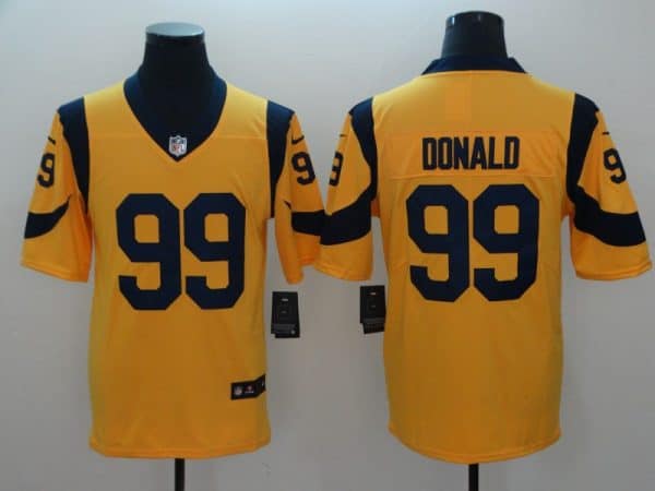 Los Angeles Rams #99 Aaron Donald Royal Gold Vapor Untouchable Limited Stitched Jersey
