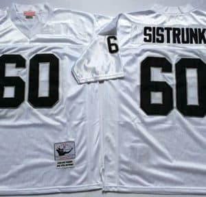 Mitchell And Ness Raiders #60 Otis Sistrunk White Throwback Stitched Jersey