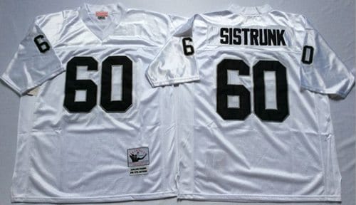 Mitchell And Ness Raiders #60 Otis Sistrunk White Throwback Stitched Jersey