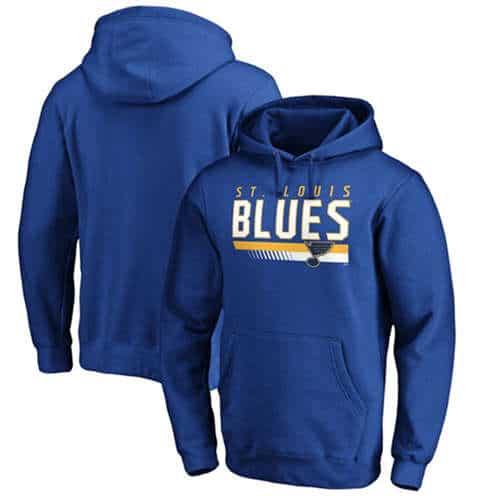 St. Louis Blues Royal Staggered Stripe Pullover Hoodie
