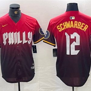 Philadelphia Phillies #12 Kyle Schwarber Red 2024 City Connect Limited Stitched Jersey