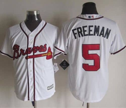Braves #5 Freddie Freeman White New Cool Base Stitched Jersey