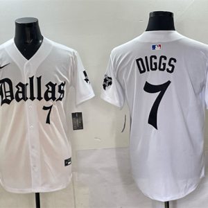 Dallas Cowboys #7 Trevon Diggs White 'Gothic Lone Star Edition' Limited Stitched Jersey