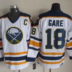 Sabres #18 Danny Gare White CCM Throwback Stitched Jersey
