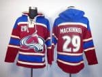 Avalanche #29 Nathan MacKinnon Red Sawyer Hooded Sweatshirt Stitched Jersey