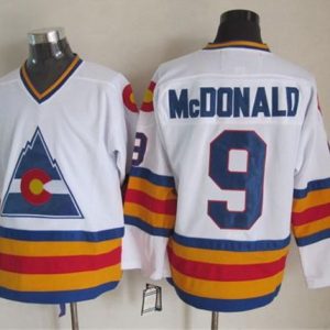 Avalanche #9 Lanny McDonald White CCM Throwback Stitched Jersey