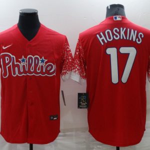Philadelphia Phillies #17 Rhys Hoskins Red City Connect Cool Base Stitched Jersey
