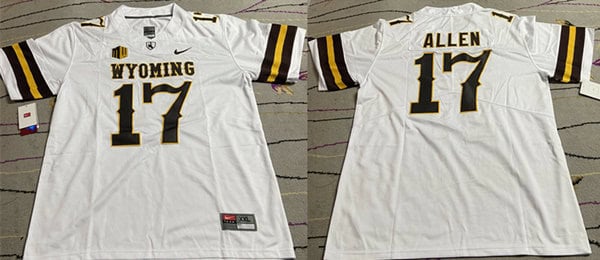 Buffalo Bills #17 Josh Allen White Wyoming Stitched Jersey