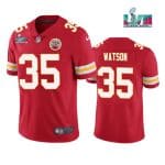 Kansas City Chiefs #35 Jaylen Watson Red Super Bowl LVII Patch Vapor Untouchable Limited Stitched Jersey