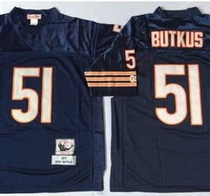 Mitchell Ness Bears #51 Dick Butkus Blue Small No. Throwback Stitched Jersey