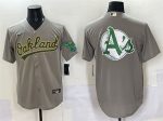 Oakland Athletics Team Big Logo Grey Cool Base Stitched Jersey