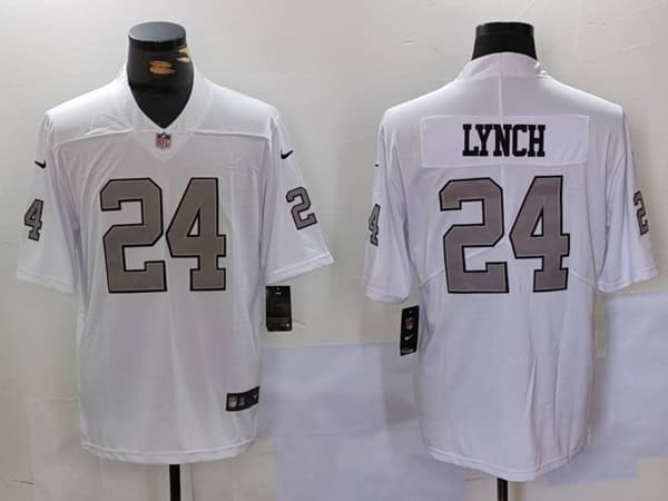 Las Vegas Raiders #24 Marshawn Lynch White Vapor Untouchable Limited Stitched Jersey