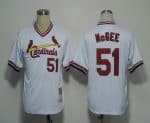 Mitchell And Ness Cardinals #51 Willie McGee White Throwback Stitched Jersey