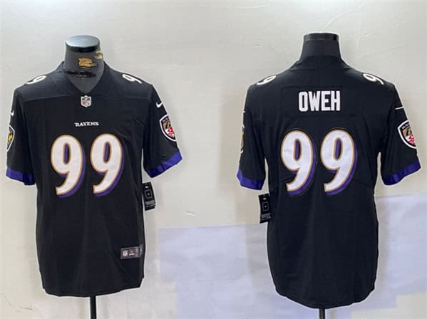 Baltimore Ravens #99 Jayson Oweh Black Vapor Limited Limited Jersey