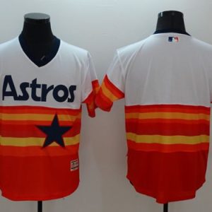 Astros Blank White Orange Flexbase Authentic Collection Cooperstown Stitched Jersey