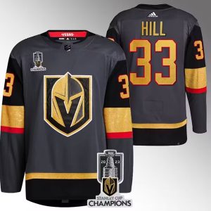 Vegas Golden Knights #33 Adin Hill Gray 2023 Stanley Cup Champions Stitched Jersey