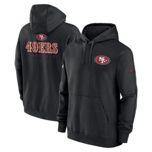 San Francisco 49ers Black Sideline Club Fleece Pullover Hoodie