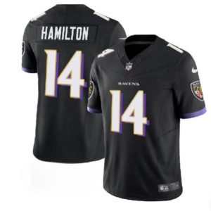 Baltimore Ravens #14 Kyle Hamilton Black 2023 F.U.S.E. Vapor Limited Stitched Jersey