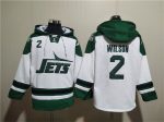 New York Jets #2 Zach Wilson White Ageless Must-Have Lace-Up Pullover Hoodie