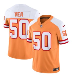 Tampa Bay Buccaneers #50 Vita Vea 2023 F.U.S.E. White Gold Throwback Limited Stitched Jersey