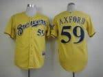 Brewers #59 John Axford Yellow Alternate Cool Base Stitched Jersey