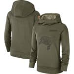 Tampa Bay Buccaneers Olive Salute To Service Team Logo Performance Pullover NFL Hoodie