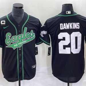 Philadelphia Eagles #20 Brian Dawkins Black With C Patch Cool Base Stitched Jersey