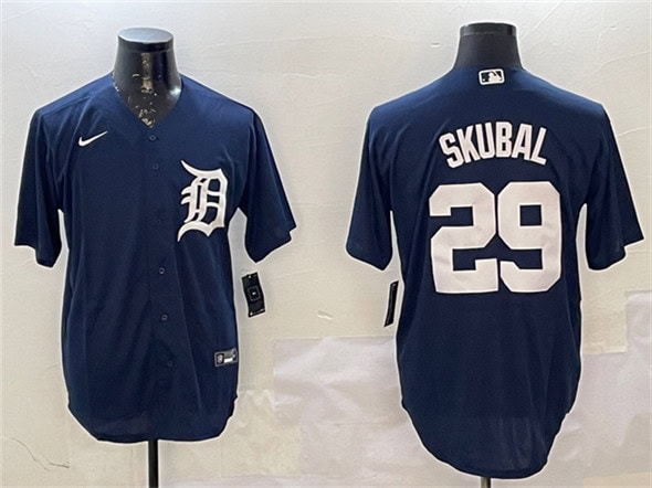Detroit Tigers #29 Tarik Skubal Navy Cool Base Stitched Jersey