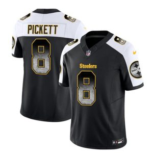 Pittsburgh Steelers #8 Kenny Pickett Black White 2023 F.U.S.E. Smoke Vapor Untouchable Limited Stitched Jersey