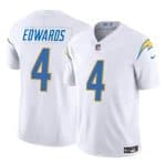 Los Angeles Chargers #4 Gus Edwards White 2024 F.U.S.E. Vapor Limited Stitched Jersey