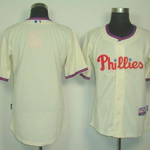 Phillies Blank Cream Cool Base Stitched Jersey