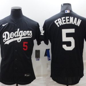 Los Angeles Dodgers #5 Freddie Freeman Black Flex Base Stitched Jersey