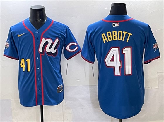 National League #41 Andrew Abbott Blue 2025 All-Star Edition Limited Stitched Jersey