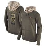 Atlanta Falcons #2 Matt Ryan Olive Salute To Service Sideline Therma Pullover Hoodie