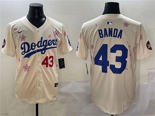 Los Angeles Dodgers #43 Anthony Banda Cream 2025 Tokyo Series Limited Stitched Jersey