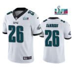 Philadelphia Eagles #26 Miles Sanders White Super Bowl LVII Patch Vapor Untouchable Limited Stitched Jersey