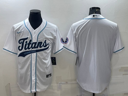 Tennessee Titans Blank White With Patch Cool Base Stitched Jersey