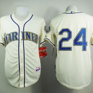 Mariners #24 Ken Griffey Cream Alternate Cool Base Stitched Jersey