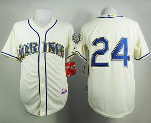 Mariners #24 Ken Griffey Cream Alternate Cool Base Stitched Jersey