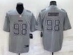 Las Vegas Raiders #98 Maxx Crosby Gray With Patch Atmosphere Fashion Stitched Jersey